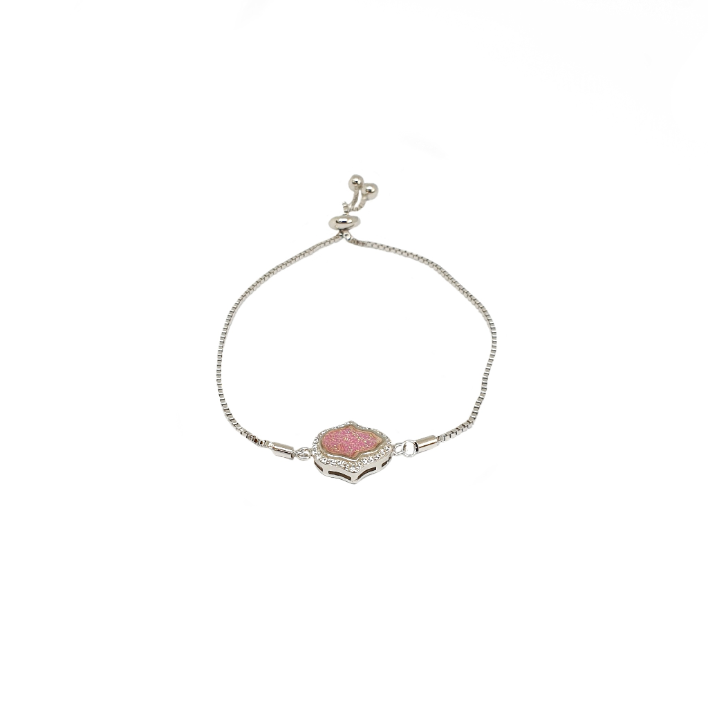 Pink MOP Adjustable Bracelet In 925...