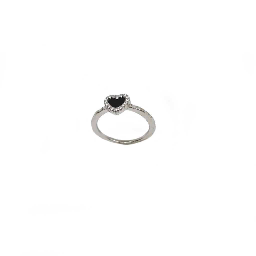 Black Heart Ring In 925 Sterling Si...