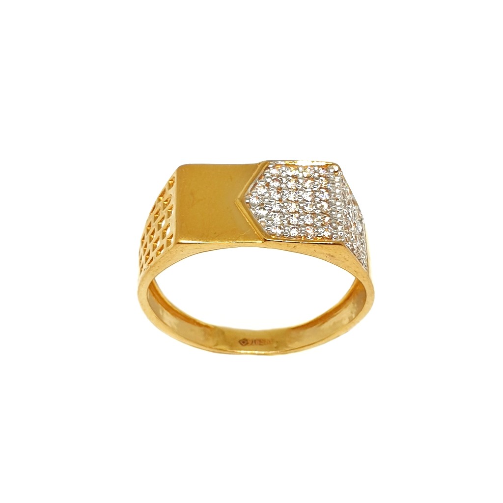 22K Gold Designer Gents Ring MGA -...