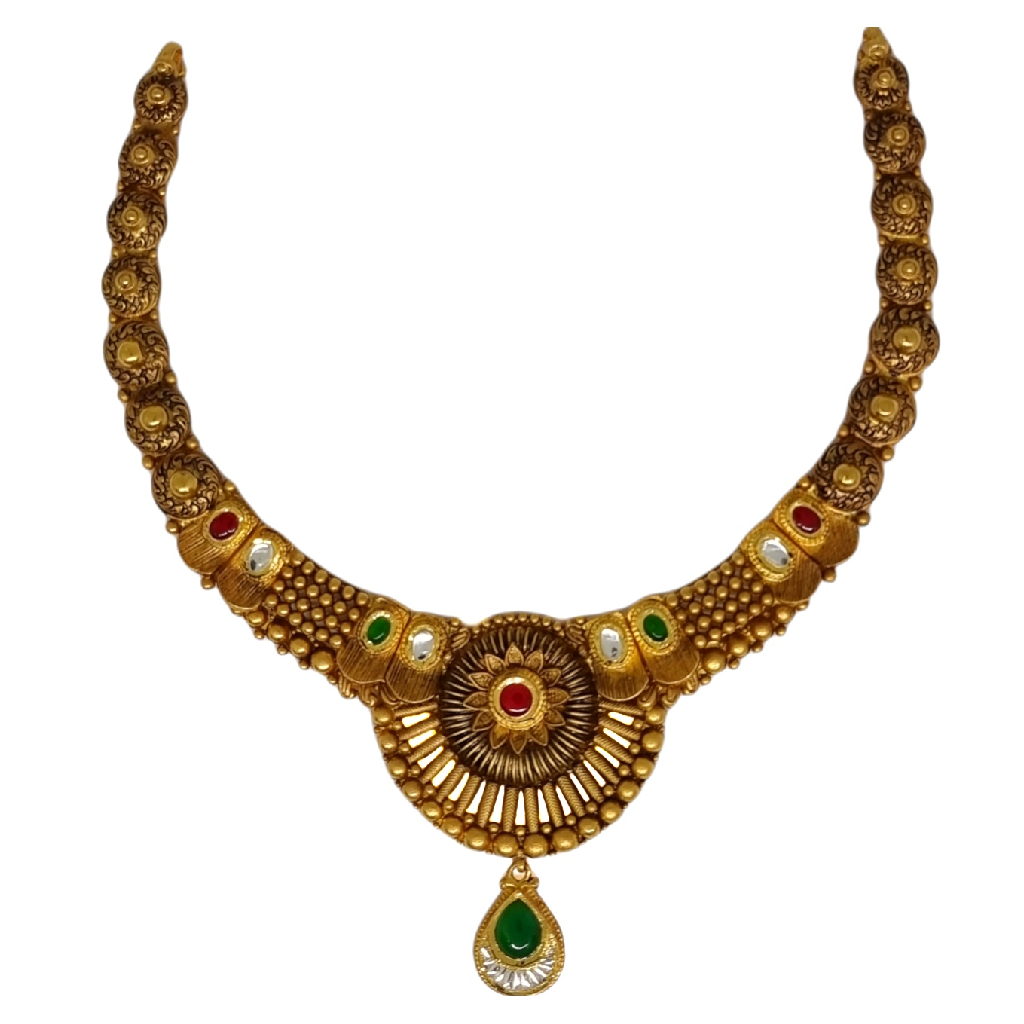 22K Gold Antique Modern Oxidised Ne...