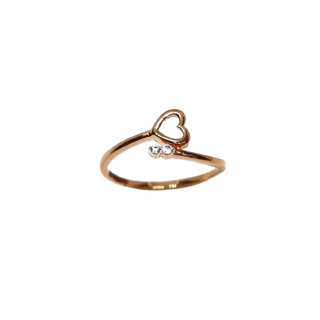 18K Rose Gold Heart Shaped Modern R...