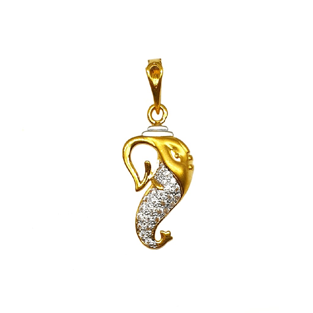 22K Gold Ganesh Pendant MGA - PDG11...