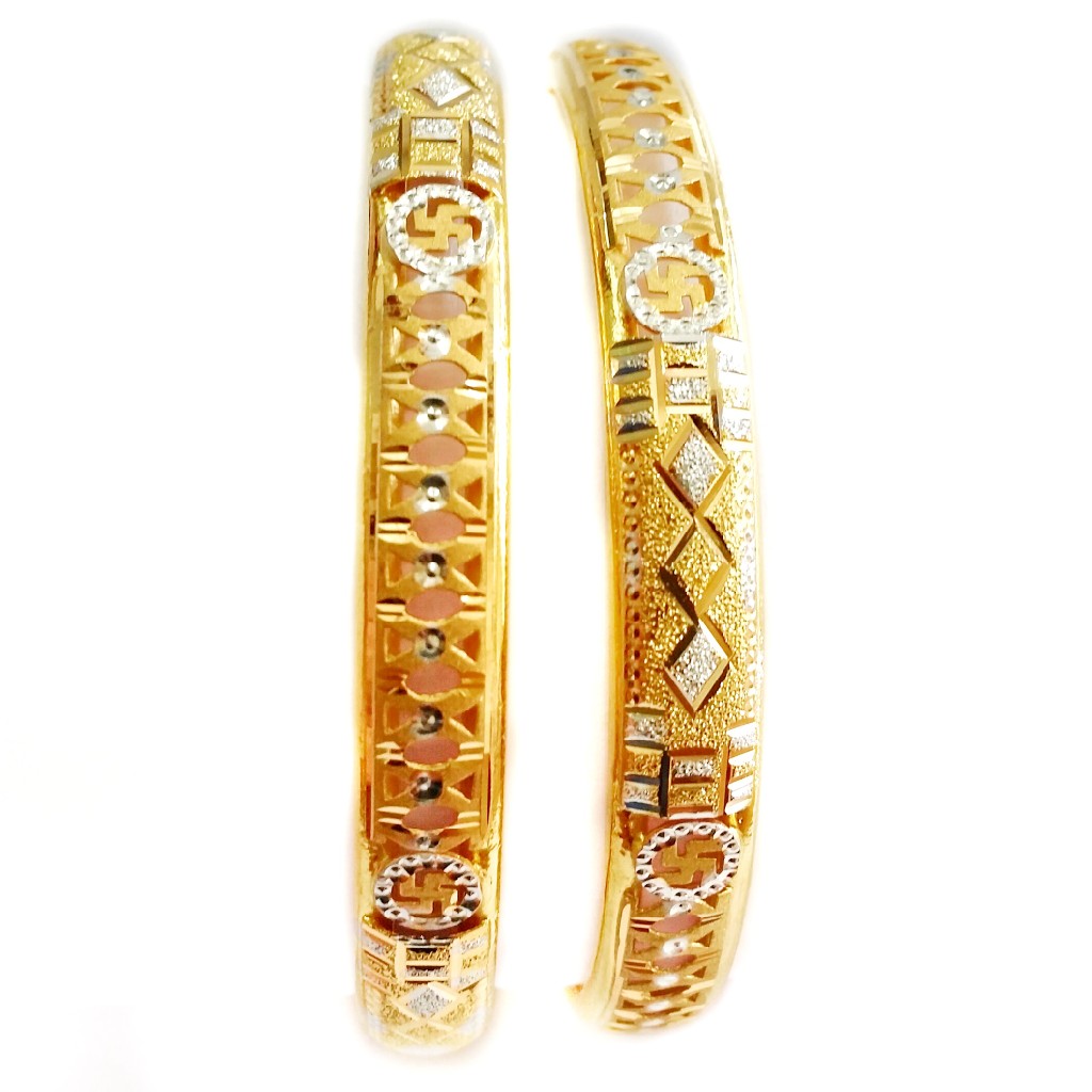 916 Plain Gold Simple Designer Bangles MGA - GK063