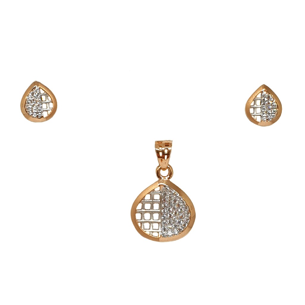 18K Rose Gold Modern Pendant Set MG...