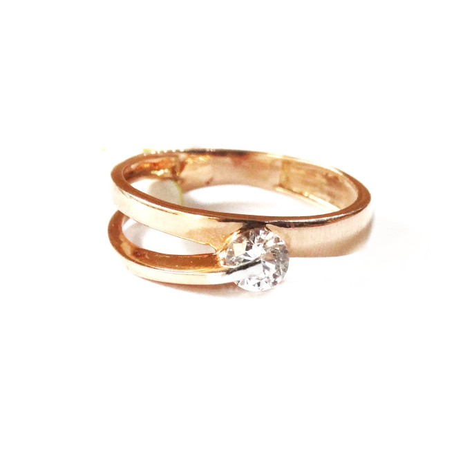 18k rose gold soliter diamond ring mga - rgr0028