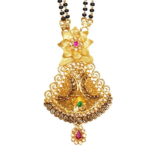 22k gold antique oxidised mangalsutra mga - gm040