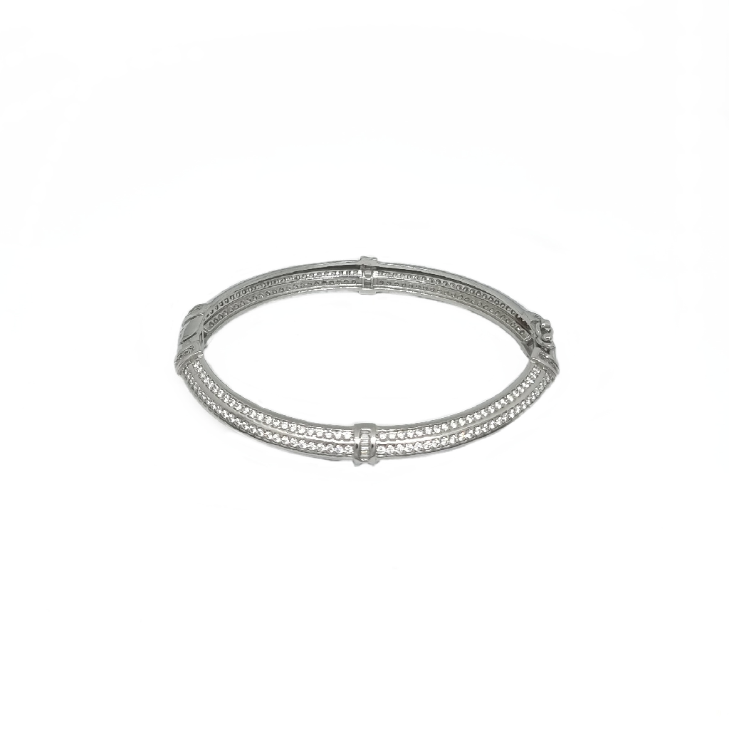 Diamond Kada Bracelet In 925 Sterli...