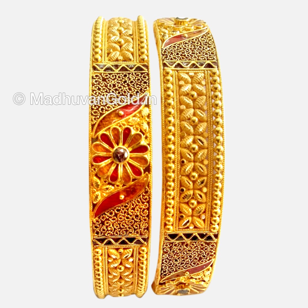 22k gold fancy bangles (kada)