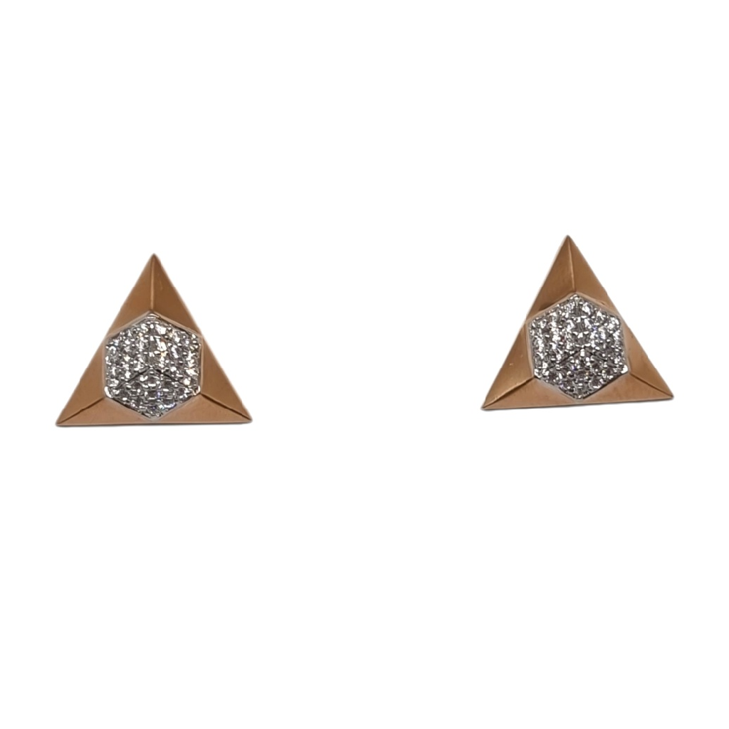 18K Rose Gold Triangle Shaped Fancy...