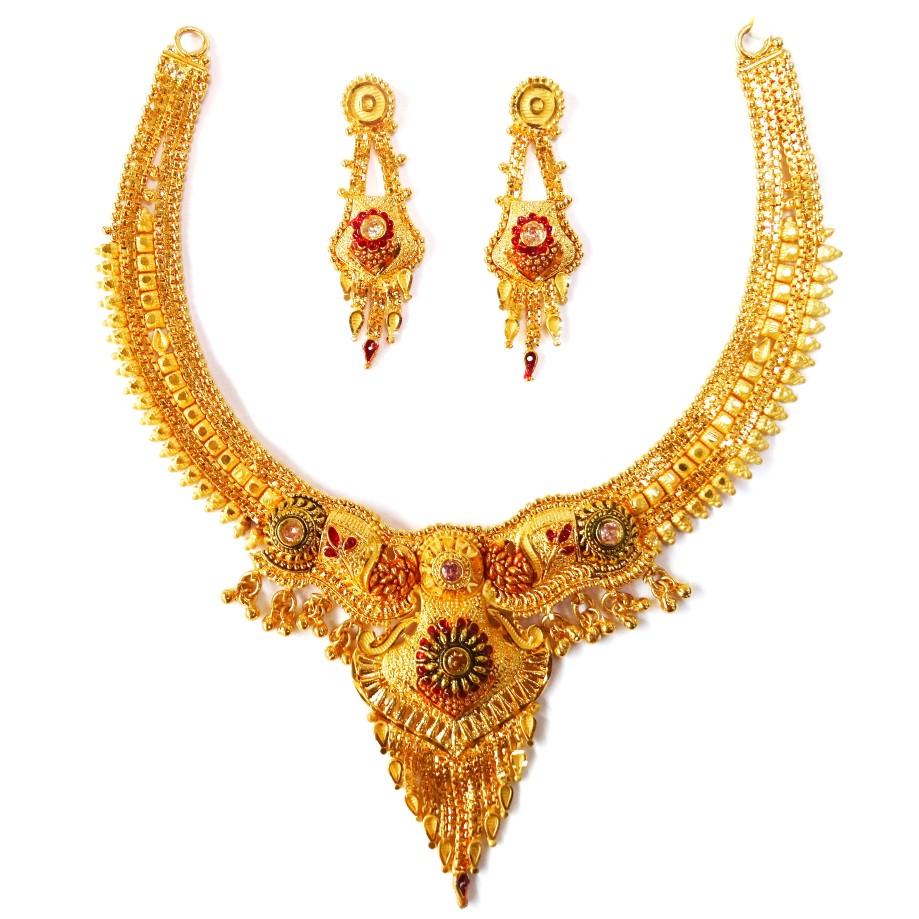 One gram gold forming necklace set...