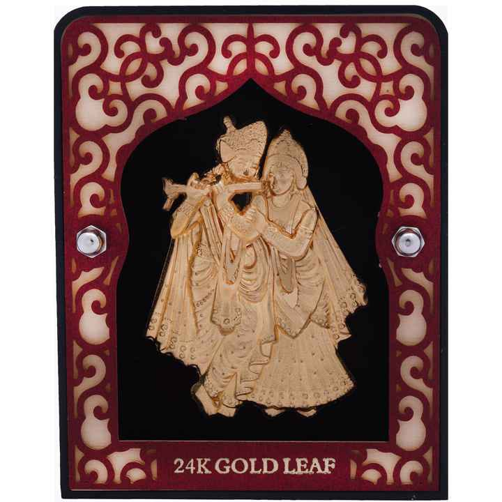 Shree Radhe Krishna Frame In 24K Go...