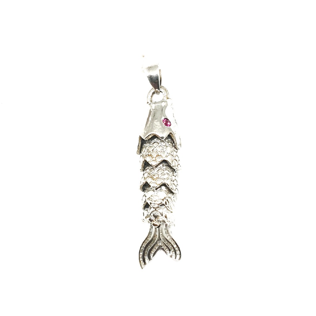 925 Sterling Silver Fish Pendant MG...