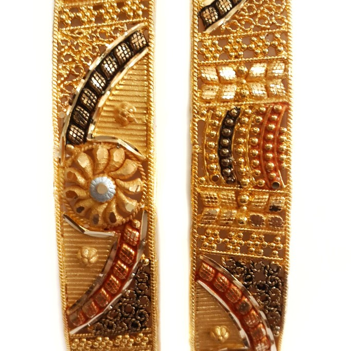 22k Fancy Designer Patla Bangles MGA - GP054