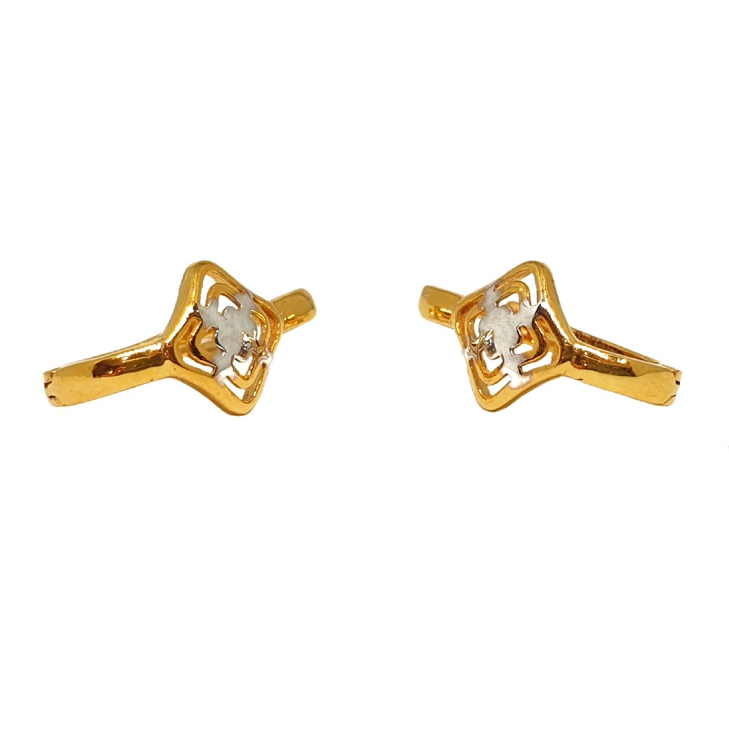 18K Plain Gold Fancy Earrings MGA -...