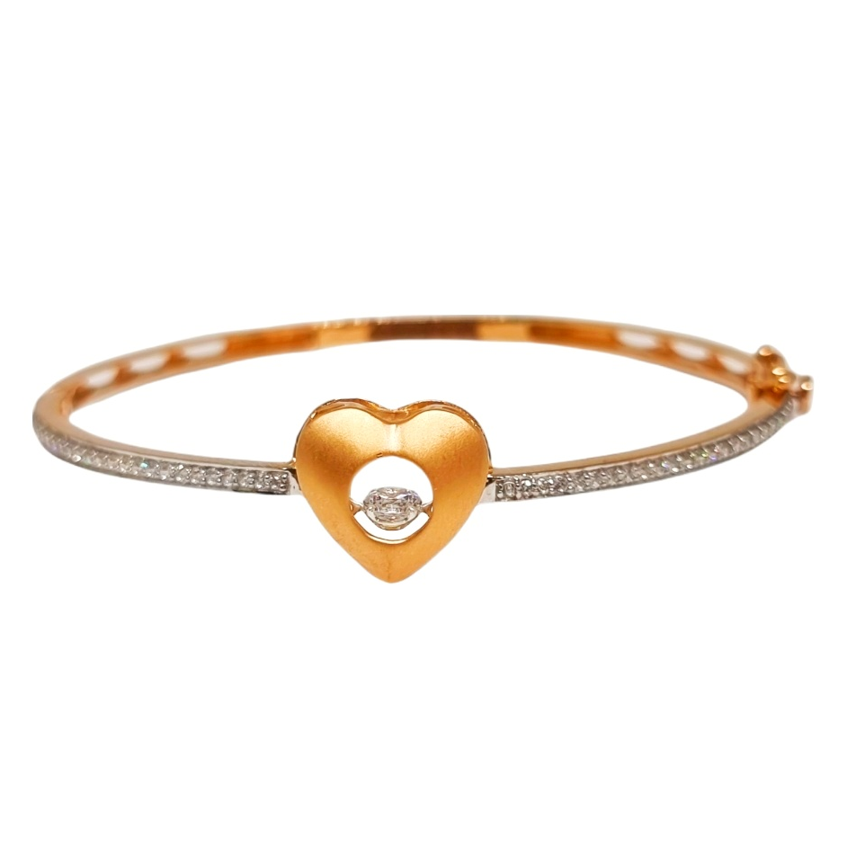 18k rose gold heart shape movable d...