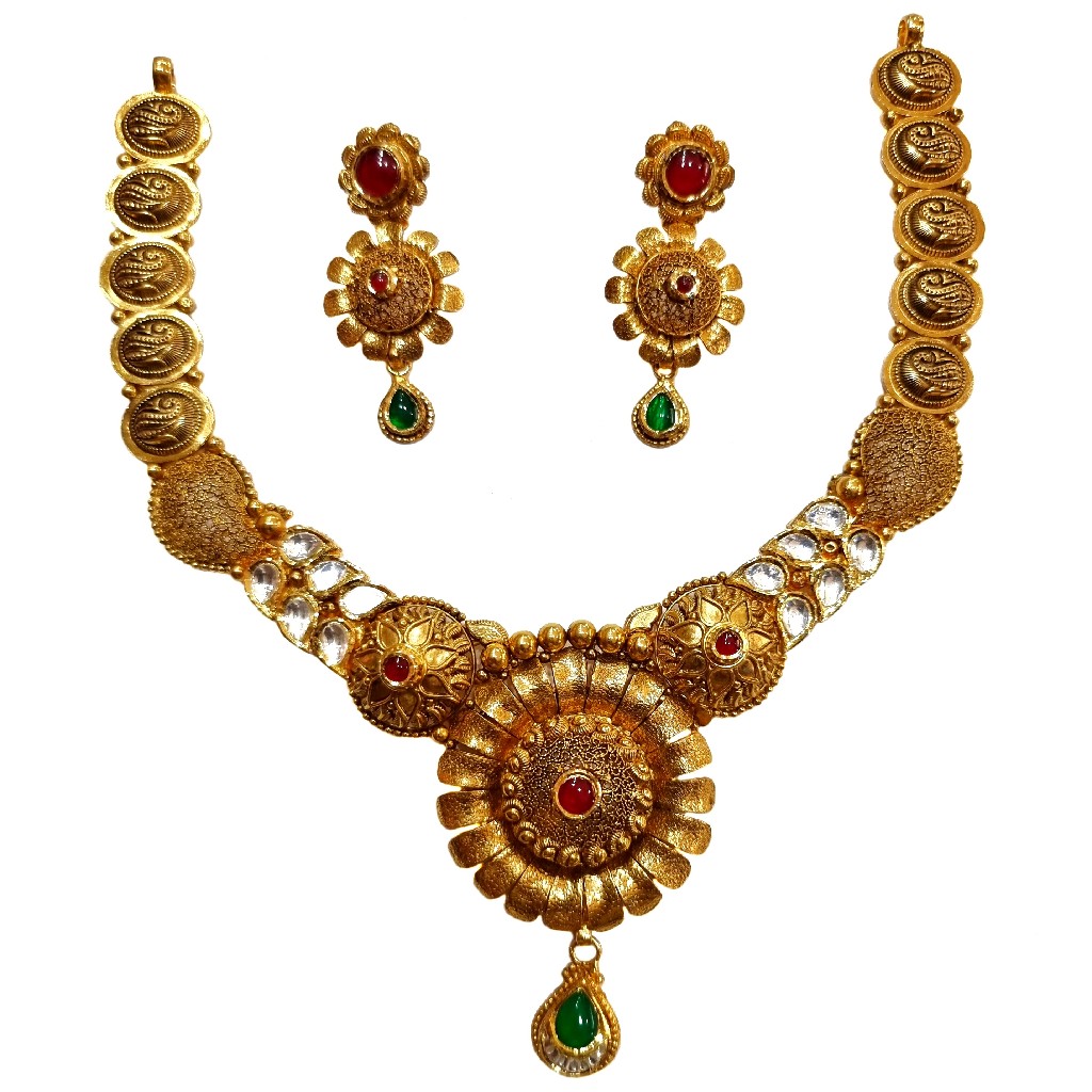 22K Gold Antique Designer Necklace...