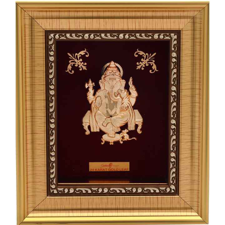 Ganeshji Frame In 24K Gold Foil MGA - AGE0298