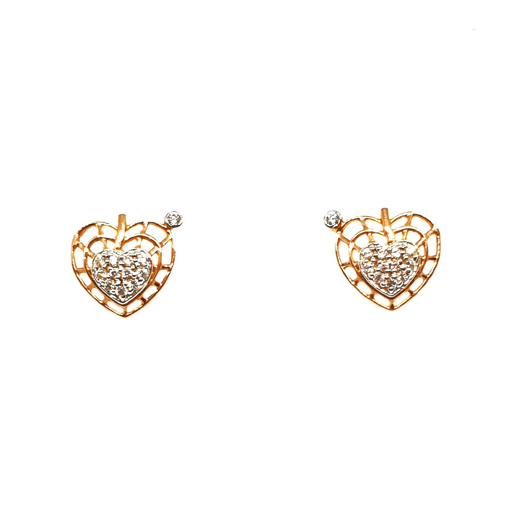 18K Rose Gold Heart Shape Earrings...