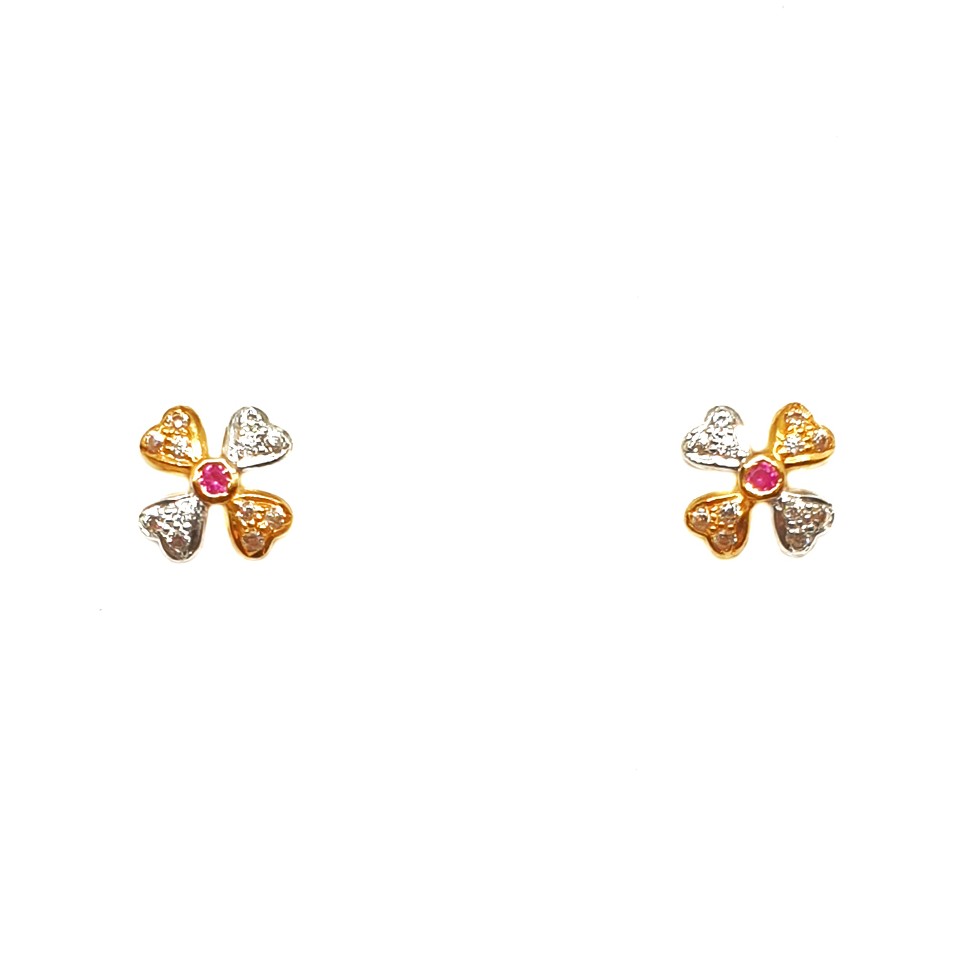 22K Gold Heart Shape Baccha Earring...