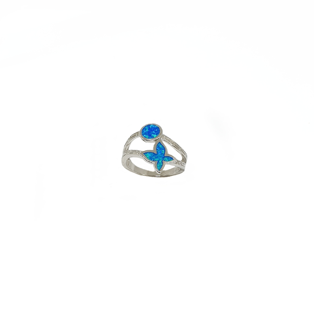 Blue MOP Ring In 925 Sterling Silve...