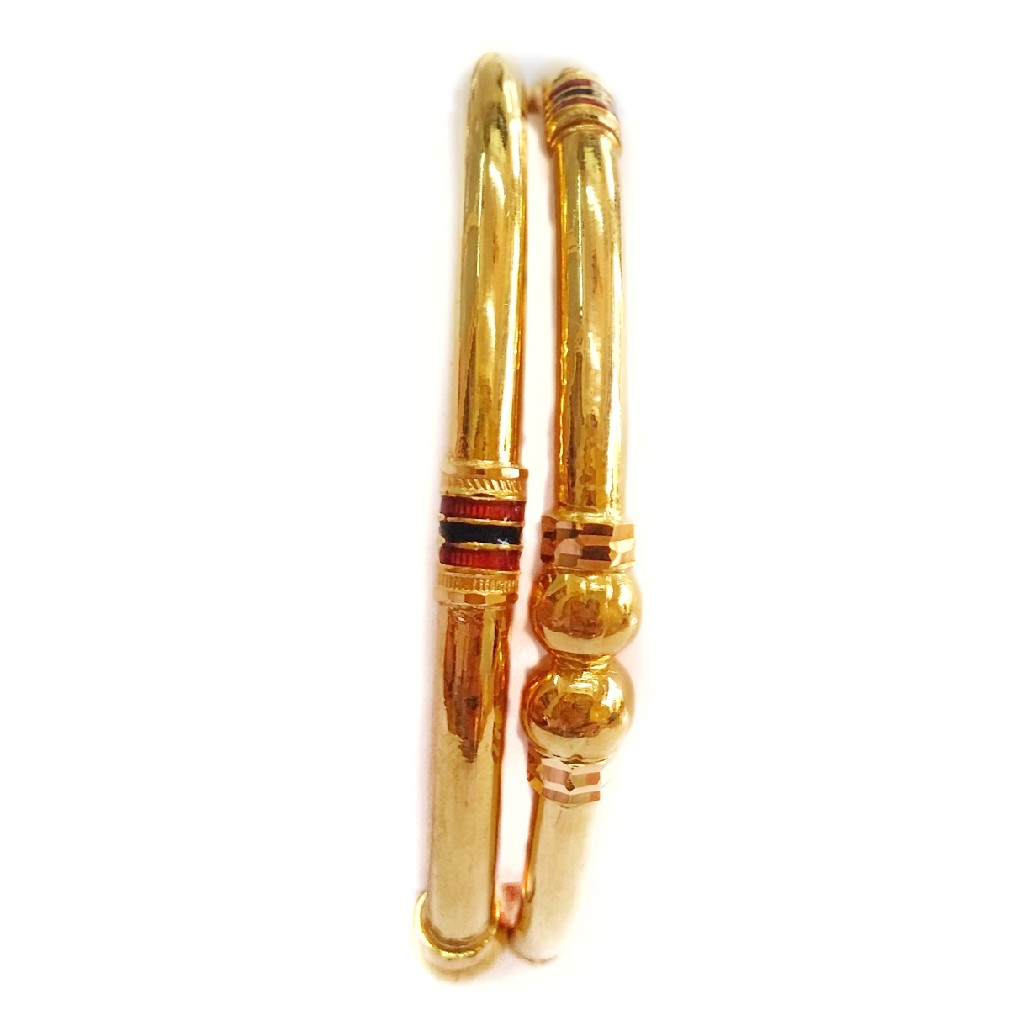 916 Gold Copper Kadli Bangles MGA -...