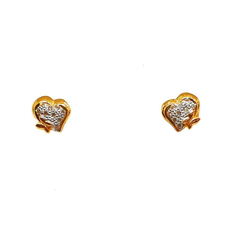 22K Gold Heart Shaped Earrings MGA...