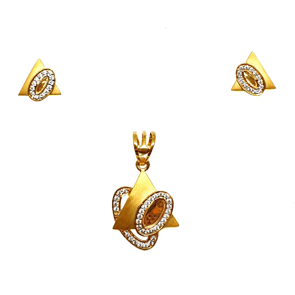 22K Gold Triangle Shaped Matte Fini...