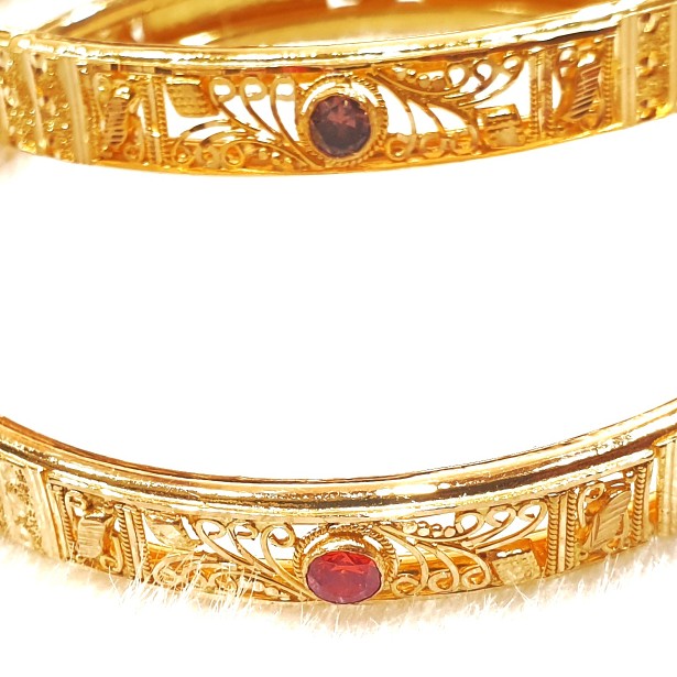 22k Gold Kalkatti Copper Kadli Bangles MGA - GK023