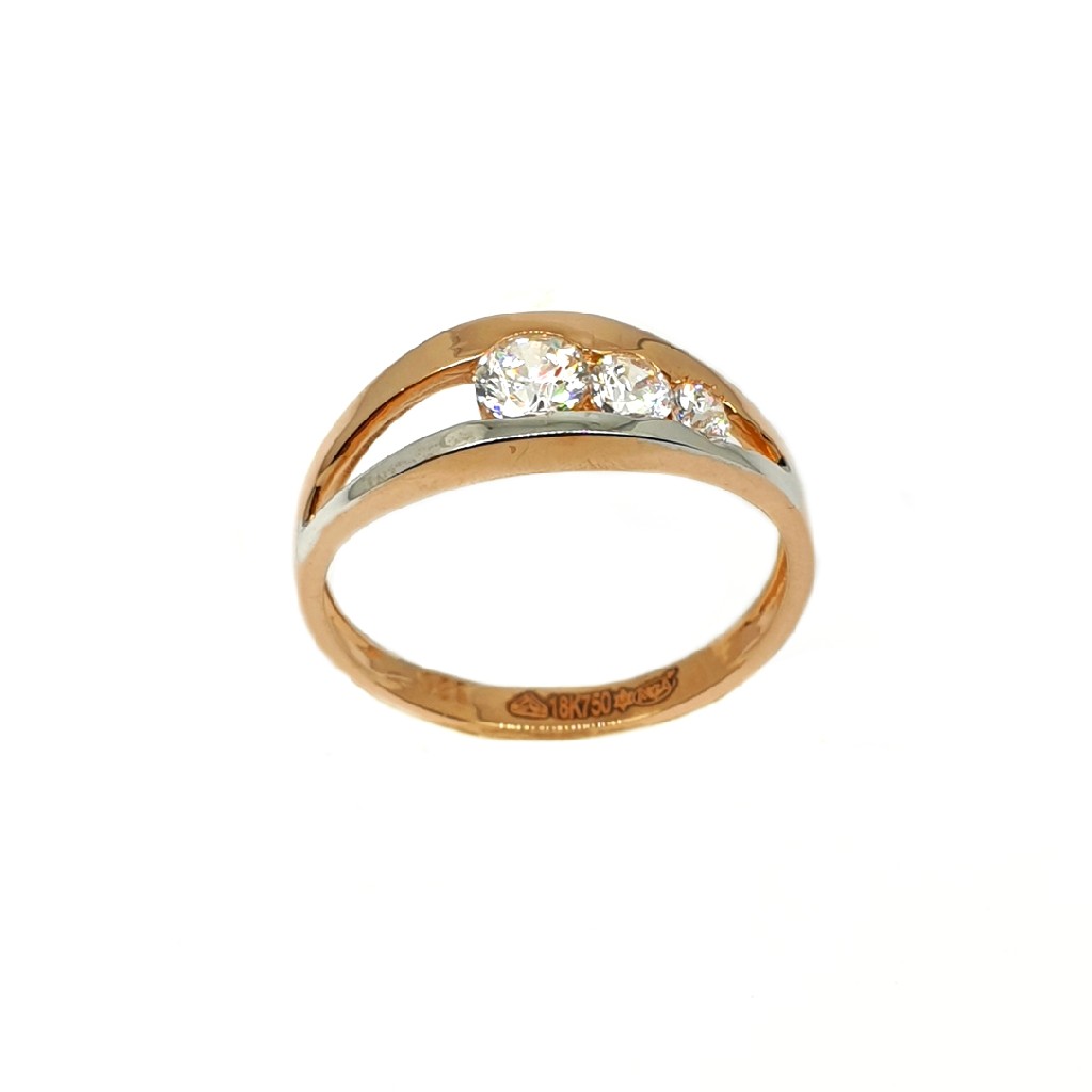 18K Rose Gold Solitaire Diamond Rin...