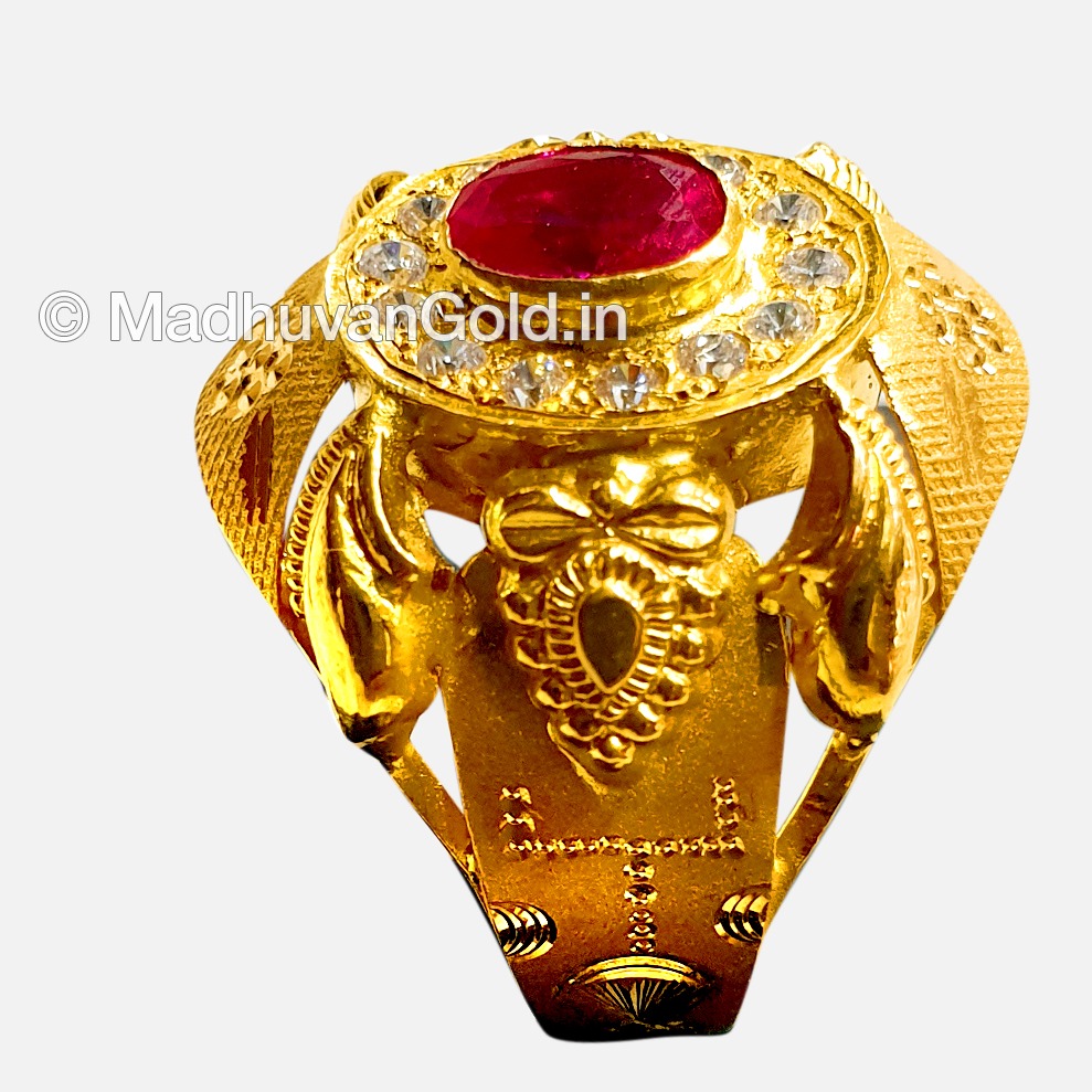 916 Gold Indian Gents Ring - GRG046...