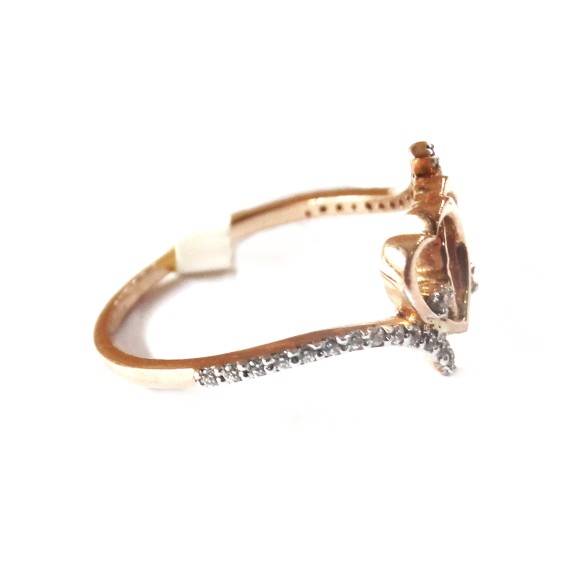 18k rose gold heart shape ring mga - rgr0019