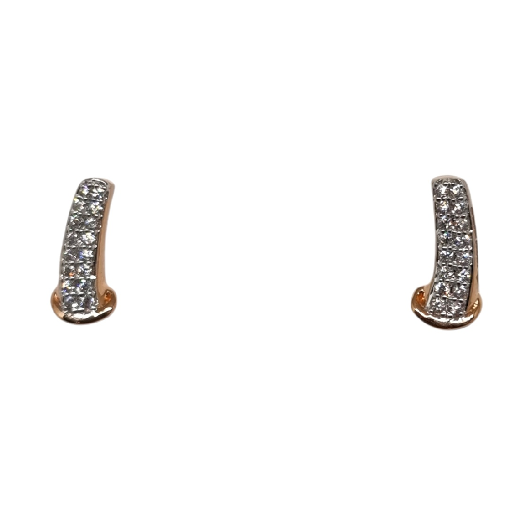 18K Rose Gold CZ Diamond Fancy Earr...