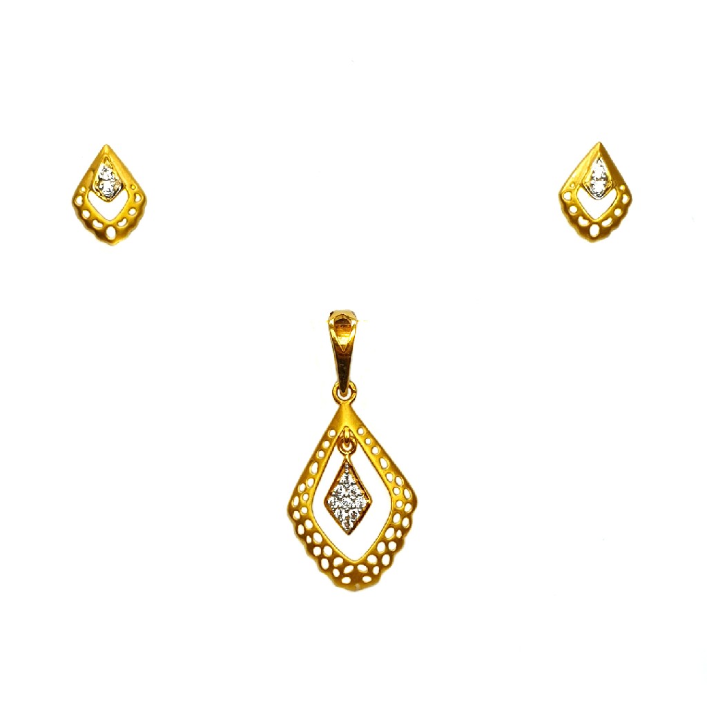 22K Gold Matte Finish Designer Pend...