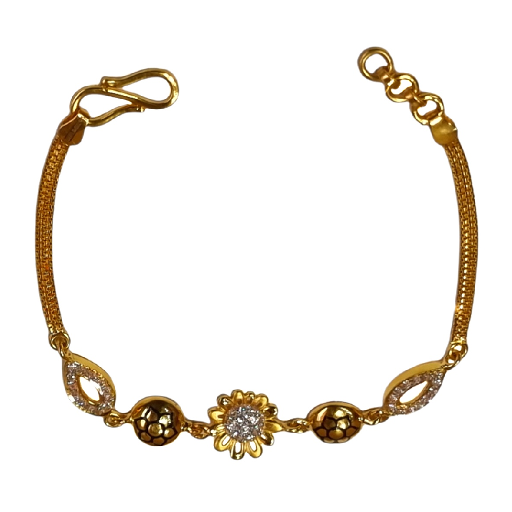 22K Gold Flower Shaped Oxidised Bra...