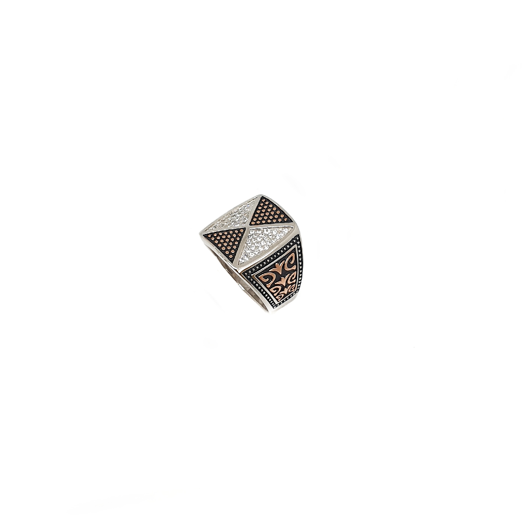 Fancy Gents Ring In 925 Sterling Silver MGA - GRS2823