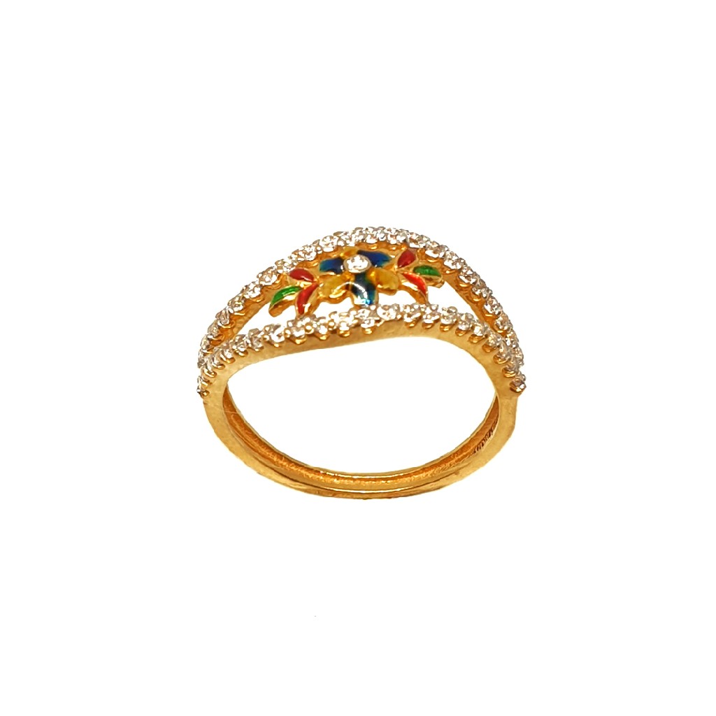 22K Gold Meenakari Ring MGA - LRG00...