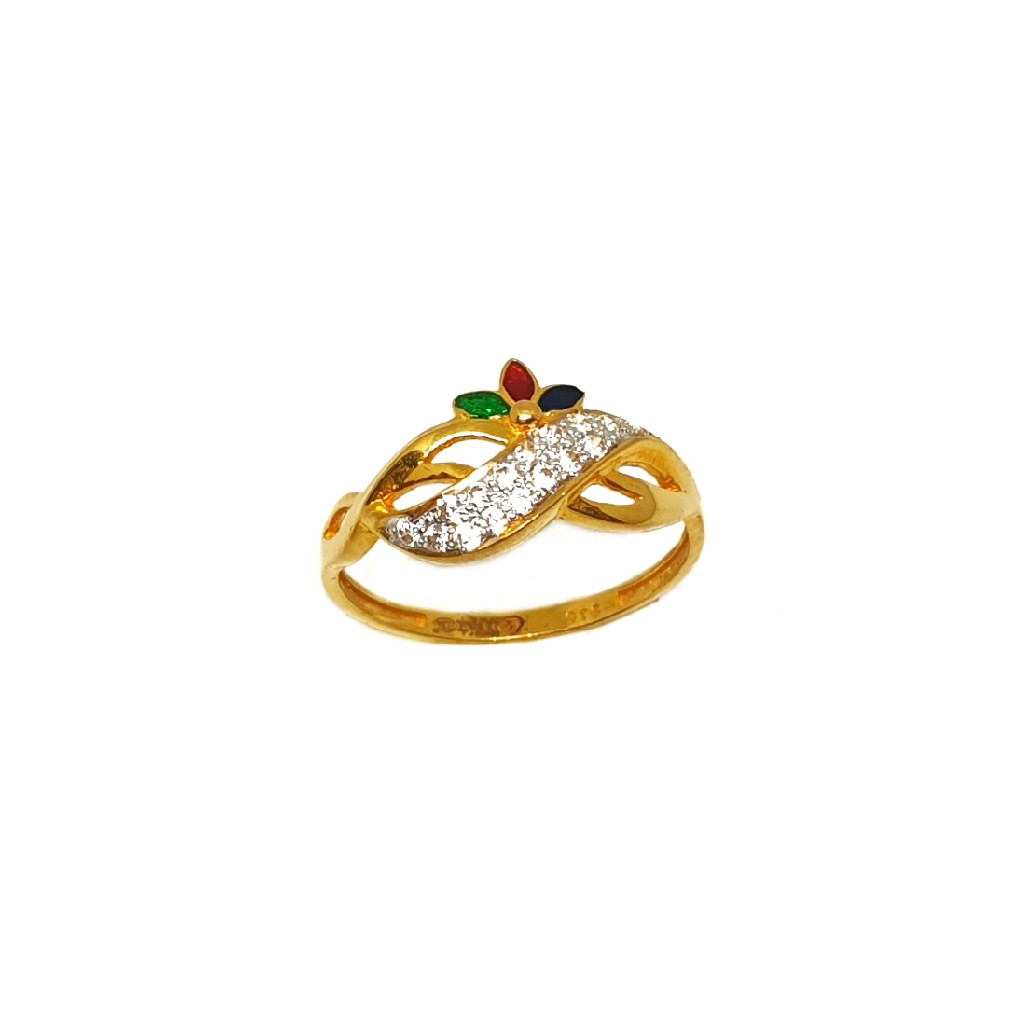 22K Gold Meenakari Ring MGA - LRG02...