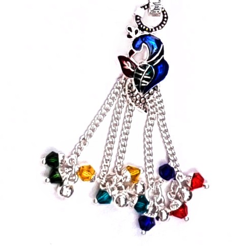 Single Clip Meenakari Peacock Silver Juda MGA - JUS0016