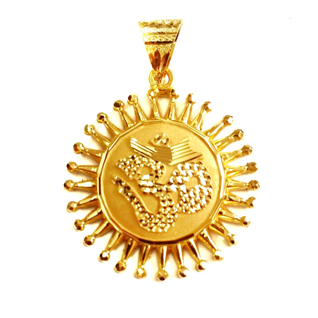 916 Gold Omkar Round Shaped Pendant...