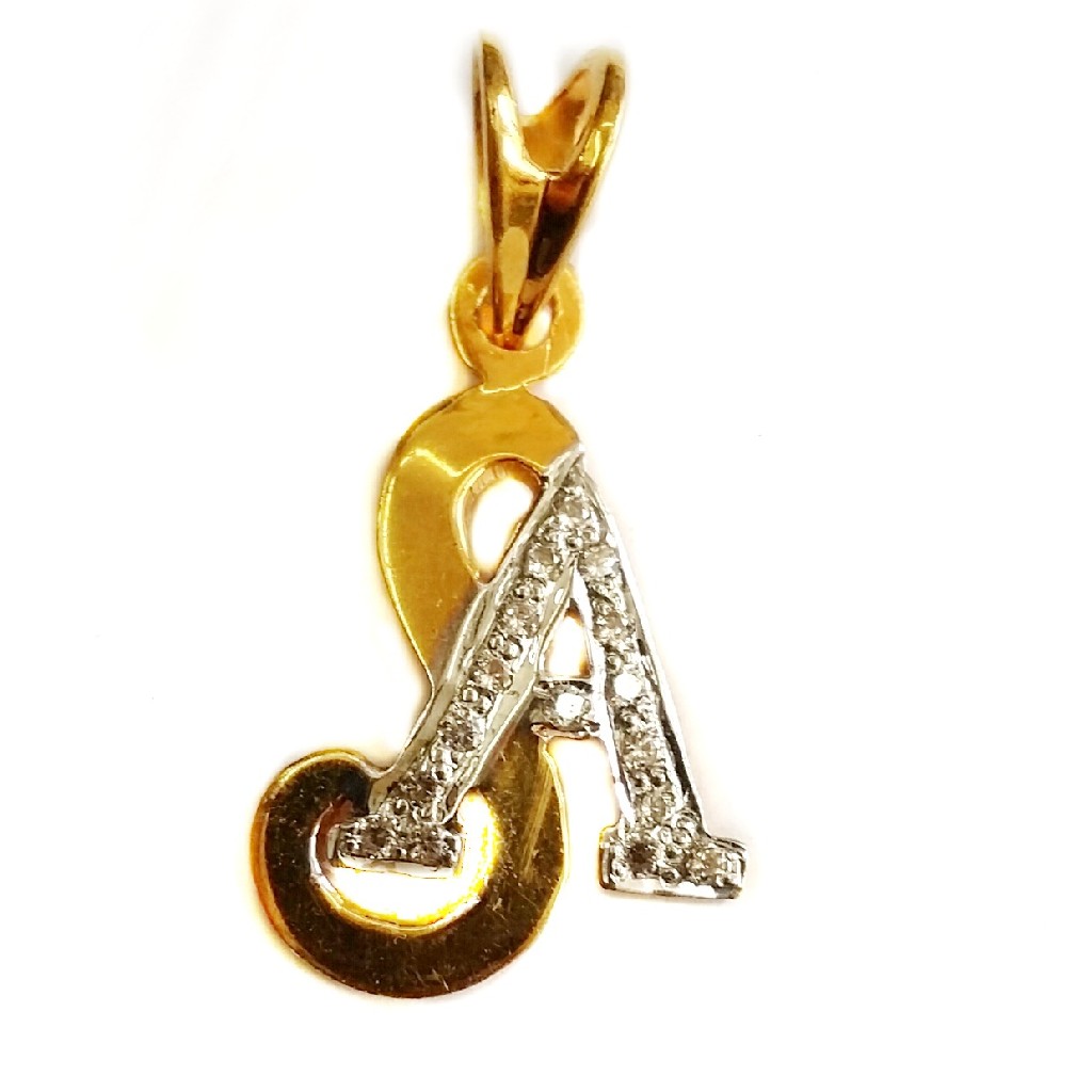 22k Gold SA Monogram Pendant MGA -...