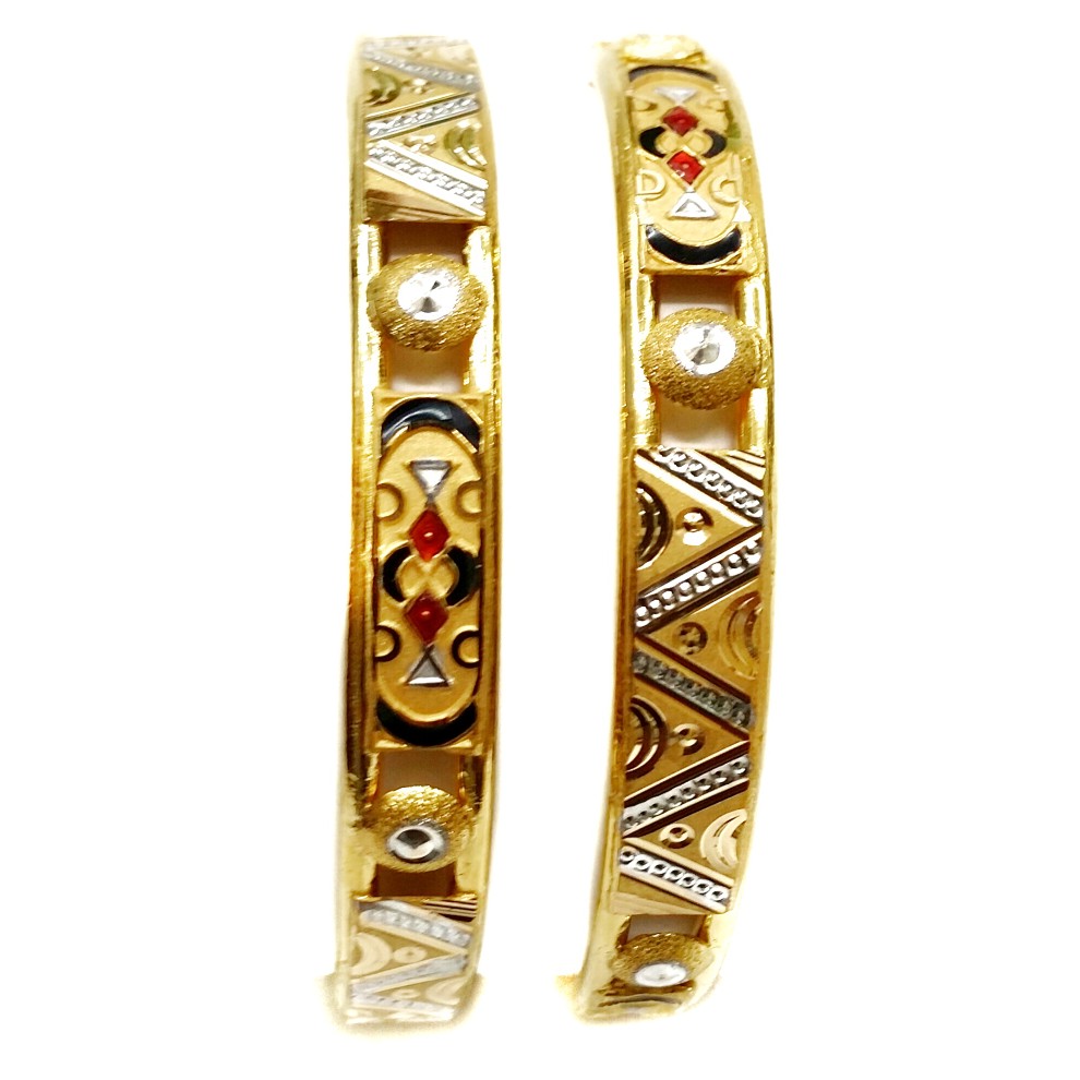 22k Gold Enamel Copper Kadli Bangle...