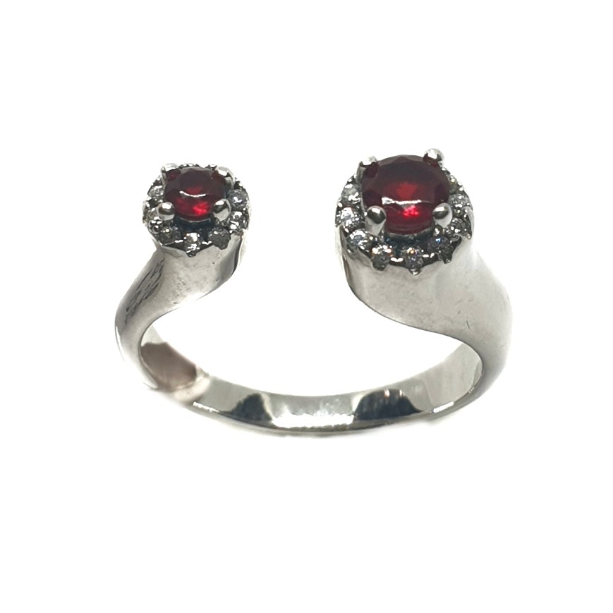 925 Sterling Silver Red Stone Ring...