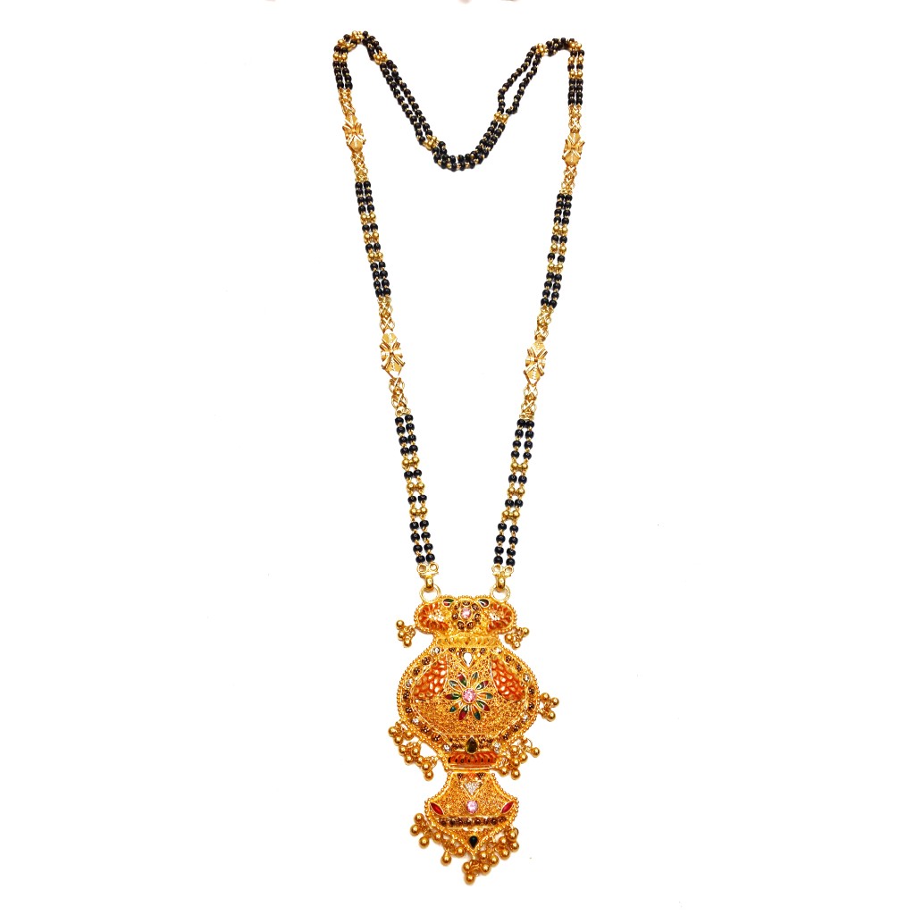 22kt Gold Kalkatti Meenakari Mangal...