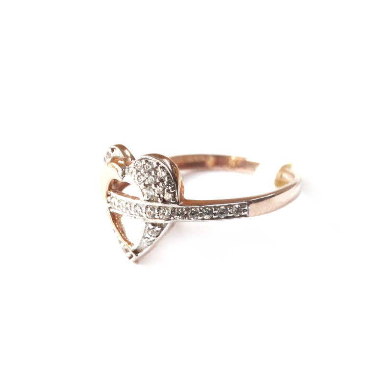 18k rose gold heart shape ring mga...