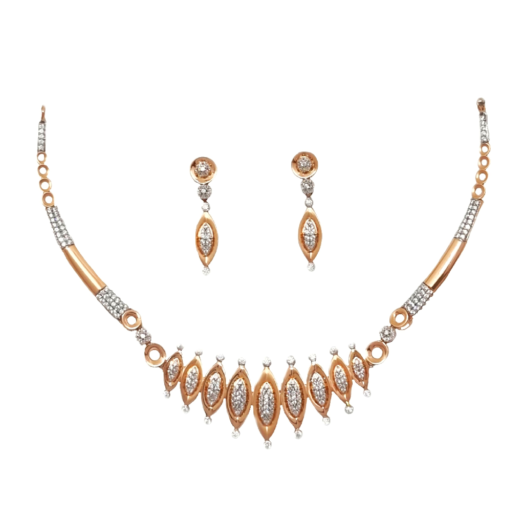 18k rosegold beautiful necklace set...