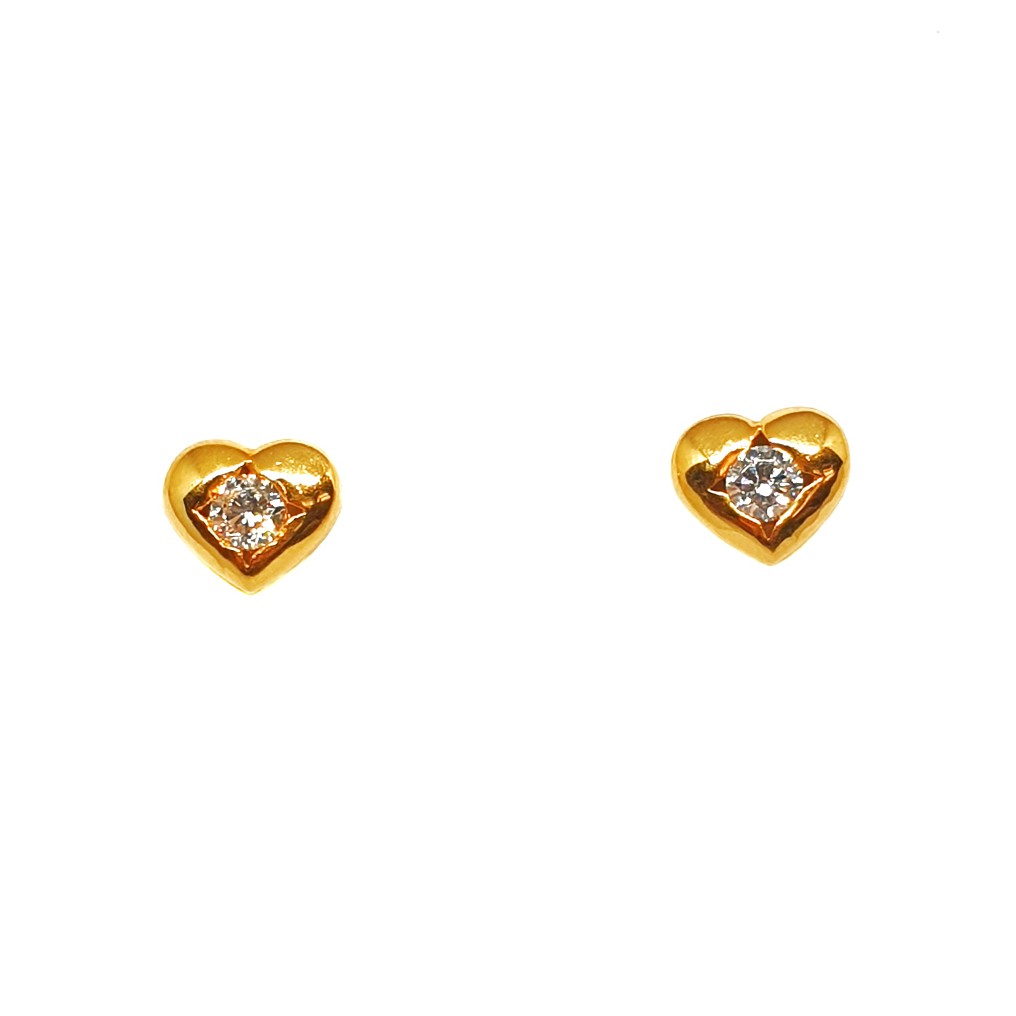 22K Gold Heart Shaped Earrings MGA...