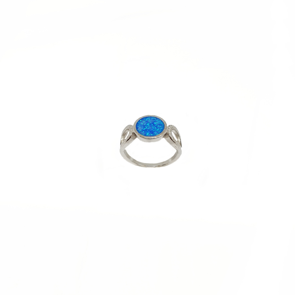 Blue Sparkle Designer Ring In 925 S...