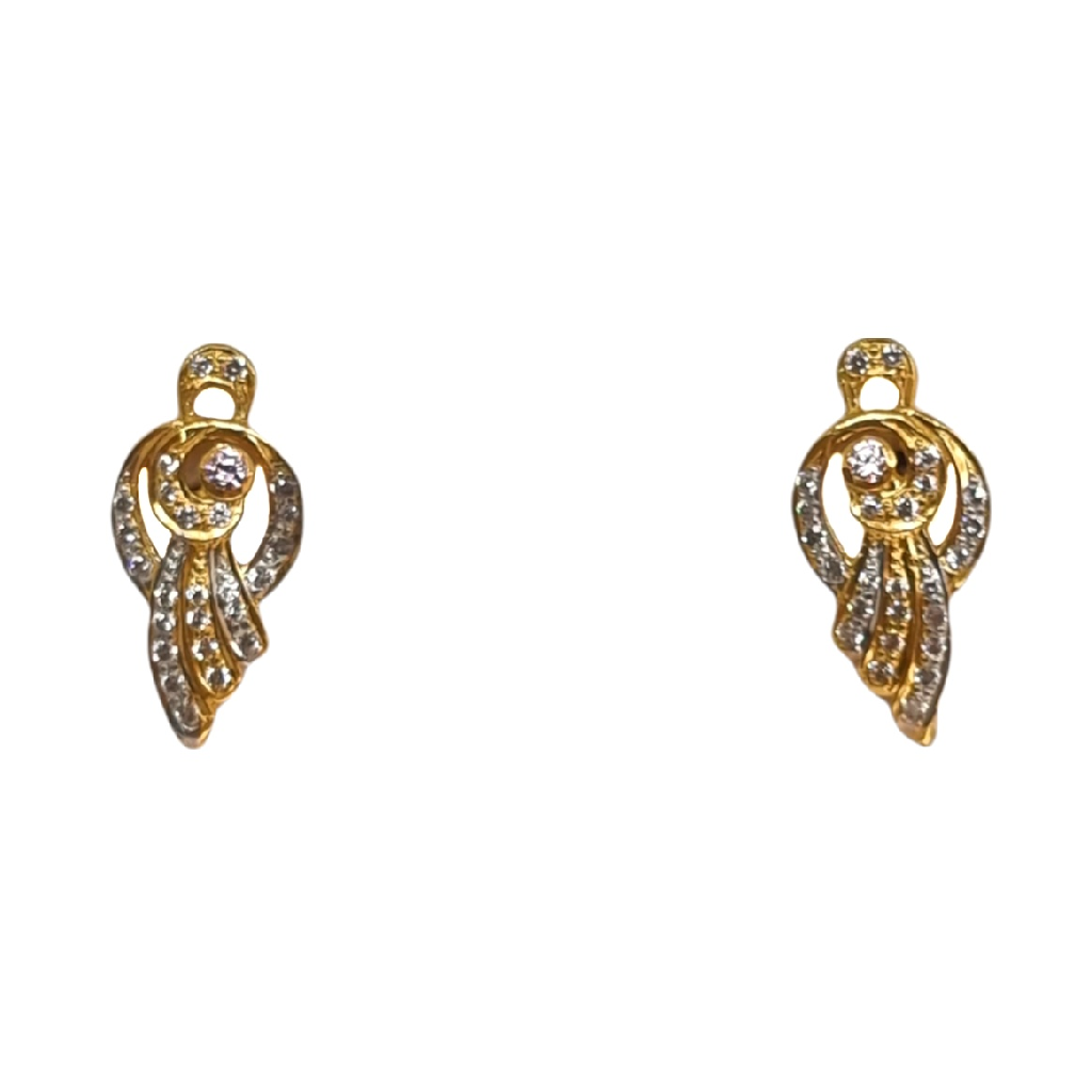 22K Gold CZ Fancy Diamond Earrings...