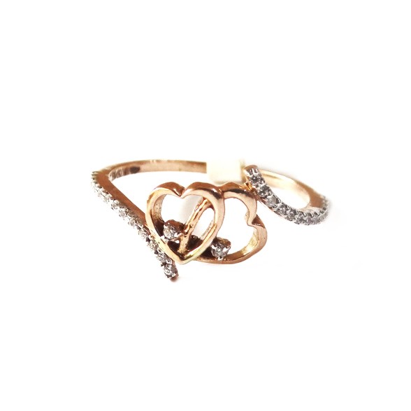 18k rose gold heart shape ring mga...