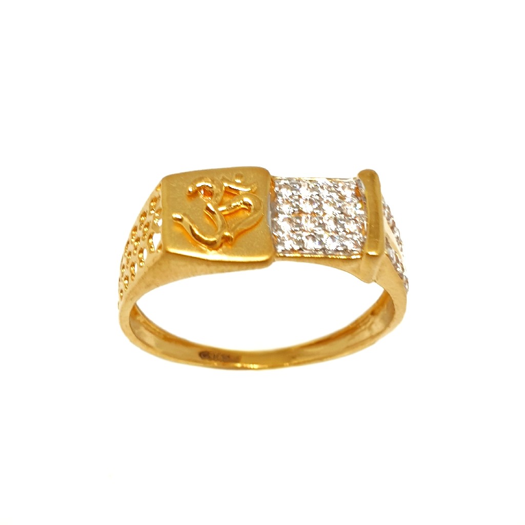 22K Gold Designer Om Gents Ring MGA...